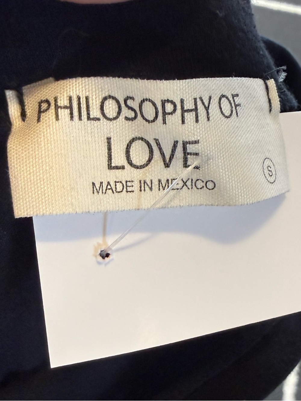 Philosophy Black Crop Tee with White Smiley Face - Picture 2 of 5